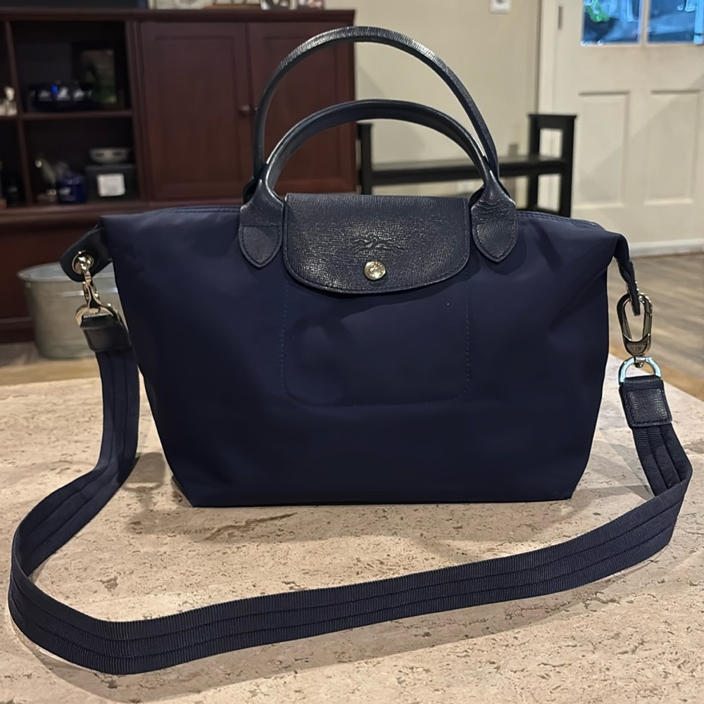 Longchamp Navy Blue Le Pliage Bag Crossbody.  VGUC